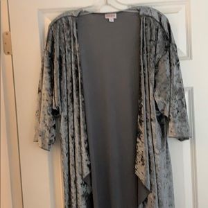 Elegant silver velvet LuLaRoe Shirley